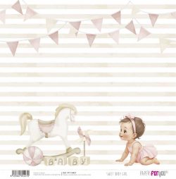 PFY-14427 - Papel Scrap doble cara 180gr 12"x12" (Sweet Baby Girl)- pack 12 ud.