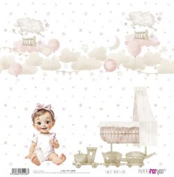 PFY-14428 - Papel Scrap doble cara 180gr 12"x12" (Sweet Baby Girl)- pack 12 ud.