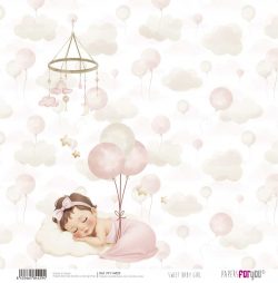 PFY-14429 - Papel Scrap doble cara 180gr 12"x12" (Sweet Baby Girl)- pack 12 ud.