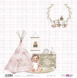 PFY-14431 - Papel Scrap doble cara 180gr 12"x12" (Sweet Baby Girl)- pack 12 ud.