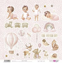 PFY-14439 - Papel Scrap doble cara 180gr 12"x12" (Sweet Baby Girl)- pack 12 ud.