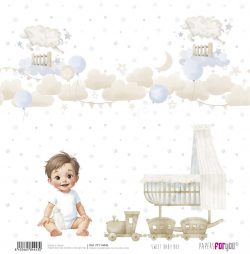 PFY-14443 - Papel Scrap doble cara 180gr 12"x12" (Sweet Baby Boy)- pack 12 ud.