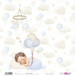 PFY-14444 - Papel Scrap doble cara 180gr 12"x12" (Sweet Baby Boy)- pack 12 ud.