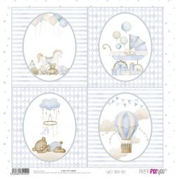 PFY-14449 - Papel Scrap doble cara 180gr 12"x12" (Sweet Baby Boy)- pack 12 ud.
