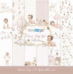 PFY-14457 - Colección 24 Papeles Scrap Mini doble cara 180gr 6"x 6" (Sweet Baby Girl)- pack 3 ud.