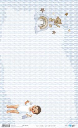 PFY-14727 - Papel Arroz 54x33 cm 25-30 gr. (Sweet Baby Boy Teddy)- pack 6 ud.