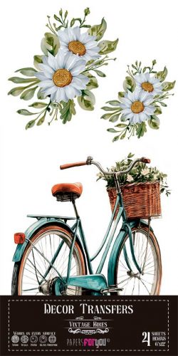 PFY-14778 - Decorative Transfers 15x30cm 6"x 12" 4 Hojas (Bikes)- pack 2 ud.