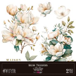 PFY-14783 - Decorative Transfers 30x30cm 12"x 12" 2 Hojas (Magnolias)- pack 2 ud.