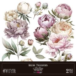 PFY-14785 - Decorative Transfers 30x30cm 12"x 12" 2 Hojas (Peonies)- pack 2 ud.