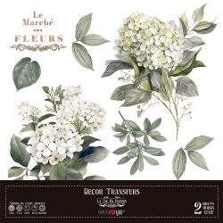 PFY-14786 - Decorative Transfers 30x30cm 12"x 12" 2 Hojas (Hydrangeas)- pack 2 ud.