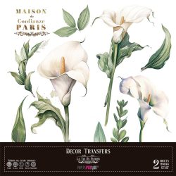PFY-14789 - Decorative Transfers 30x30cm 12"x 12" 2 Hojas (Calla Lily)- pack 2 ud.
