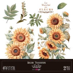 PFY-14794 - Decorative Transfers 30x30cm 12"x 12" 2 Hojas (Sunflowers)- pack 2 ud.