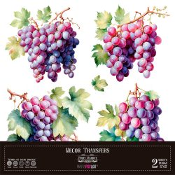 PFY-14796 - Decorative Transfers 30x30cm 12"x 12" 2 Hojas  (Grapes)- pack 2 ud.