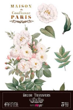 PFY-14803 - Decorative Transfers 20x30cm 8"x 12" 3 Hojas  (Roses)- pack 2 ud.