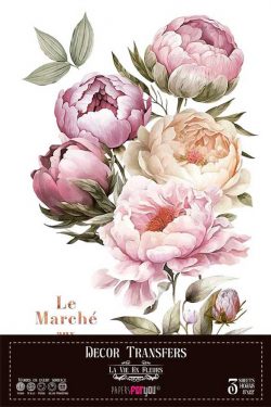 PFY-14804 - Decorative Transfers 20x30cm 8"x 12" 3 Hojas  (Peonies)- pack 2 ud.