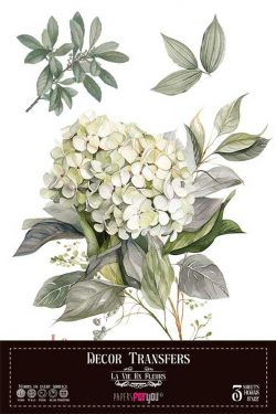 PFY-14805 - Decorative Transfers 20x30cm 8"x 12" 3 Hojas  (Hydrangeas)- pack 2 ud.