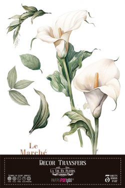 PFY-14808 - Decorative Transfers 20x30cm 8"x 12" 3 Hojas  (Calla Lily)- pack 2 ud.