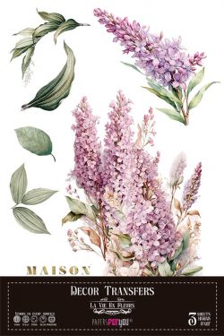 PFY-14811 - Decorative Transfers 20x30cm 8"x 12" 3 Hojas  (Lilacs)- pack 2 ud.