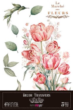 PFY-14812 - Decorative Transfers 20x30cm 8"x 12" 3 Hojas  (Tulips)- pack 2 ud.