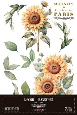 PFY-14813 - Decorative Transfers 20x30cm 8"x 12" 3 Hojas  (Sunflowers)- pack 2 ud.