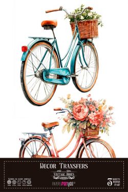 PFY-14816 - Decorative Transfers 20x30cm 8"x 12" 3 Hojas  (Bikes)- pack 2 ud.