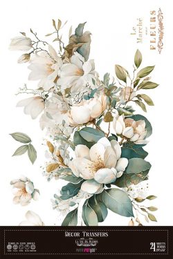 PFY-14821 - Decor Transfers 60x90cm 24"x 35" 4 Hojas  (Magnolias)- pack 2 ud.