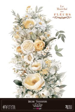 PFY-14825 - Decor Transfers 60x90cm 24"x 35" 4 Hojas  (Daisies)- pack 2 ud.