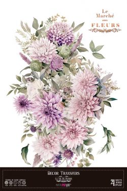 PFY-14826 - Decor Transfers 60x90cm 24"x 35" 4 Hojas  (Dahlias)- pack 2 ud.