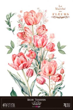 PFY-14831 - Decor Transfers 60x90cm 24"x 35" 4 Hojas  (Tulips)- pack 2 ud.