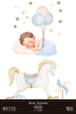 PFY-14838 - Decor Transfers 60x90cm 24"x 35" 4 Hojas  (Sweet Baby Boy)- pack 2 ud.