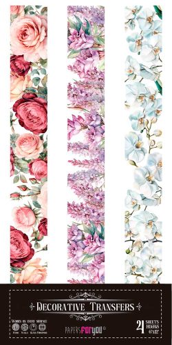 PFY-14619 - Decorative Transfers 15x30cm 6″x 12″ 4 Hojas (Borders) - pack 2 ud.