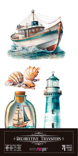 PFY-14623 - Decorative Transfers 15x30cm 6″x 12″ 4 Hojas (Maritim) - pack 2 ud.