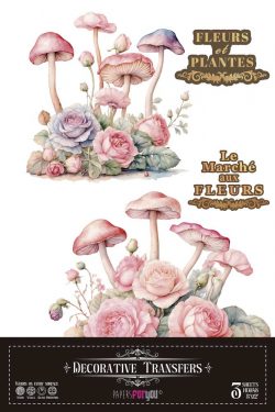 PFY-14642 - Decorative Transfers 20x30cm 8″x 12″ 3 Hojas (Blushrooms) - pack 2 ud.