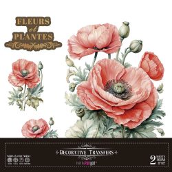 PFY-14646 - Decorative Transfers 30x30cm 12″x 12″ 2 Hojas (Poppy) - pack 2 ud.