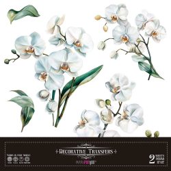 PFY-14653 - Decorative Transfers 30x30cm 12″x 12″ 2 Hojas (White Orchid) - pack 2 ud.