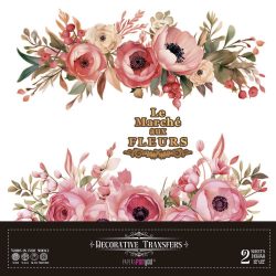 PFY-14655 - Decorative Transfers 30x30cm 12″x 12″ 2 Hojas (Pinky Roses) - pack 2 ud.