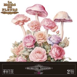 PFY-14656 - Decorative Transfers 30x30cm 12″x 12″ 2 Hojas (Blushrooms) - pack 2 ud.