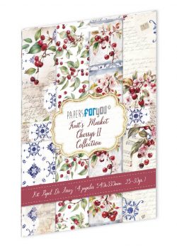 PFY-14839 - Colección de 4 Papeles Arroz 54x33 cm 25-30 gr. (Fruit's Market Cherrys II) - pack 4 ud.