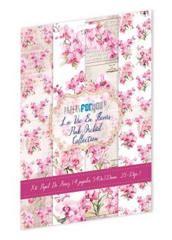 PFY-15113 - Colección de 4 Papeles Arroz 54x33 cm 25-30 gr. (La Vie En Fleurs Pink Orchid) - pack 4 ud.