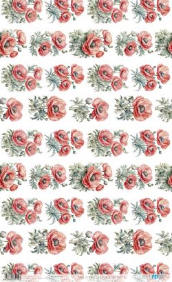 PFY-15119 - Papel Arroz 54x33 cm 25-30 gr. (La Vie En Fleurs Poppy X) - pack 6 ud.
