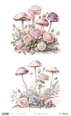 PFY-15139 - Papel Arroz 54x33 cm 25-30 gr. (Blushrooms VIII) - pack 6 ud.