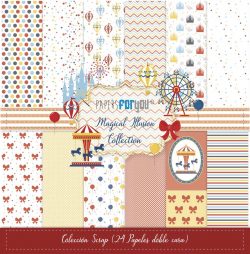 PFY-15028 - Colección 24 Papeles Scrap doble cara 180gr 8x 8 (Magical Illusion)- pack 3 ud.
