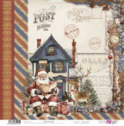 PFY-15155 - Papel Scrap doble cara 180gr 12x12 (Santa's Workshop) - pack 12 ud.