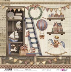 PFY-15157 - Papel Scrap doble cara 180gr 12x12 (Santa's Workshop) - pack 12 ud.