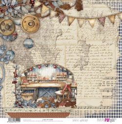 PFY-15159 - Papel Scrap doble cara 180gr 12x12 (Santa's Workshop) - pack 12 ud.