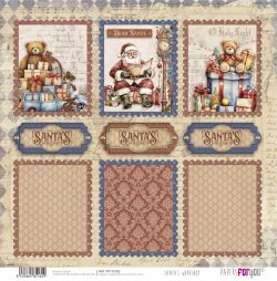PFY-15162 - Papel Scrap doble cara 180gr 12x12 (Santa's Workshop) - pack 12 ud.
