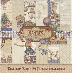 PFY-15166 - Colección 24 Papeles Scrap doble cara 180gr 8"x 8" (Santa's Workshop) - pack 3 ud.