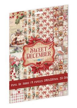 PFY-15374 - Colección de 4 Papeles Arroz 54x33 cm 25-30 gr. (Sweet December I) - pack 4 ud.