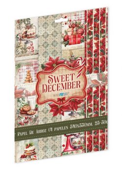 PFY-15375 - Colección de 4 Papeles Arroz 54x33 cm 25-30 gr. (Sweet December II) - pack 4 ud.