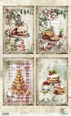 PFY-15381 - Papel Arroz 54x33 cm 25-30 gr. (Sweet December V) - pack 6 ud.